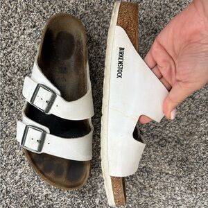 Birkenstock White Leather Sandals